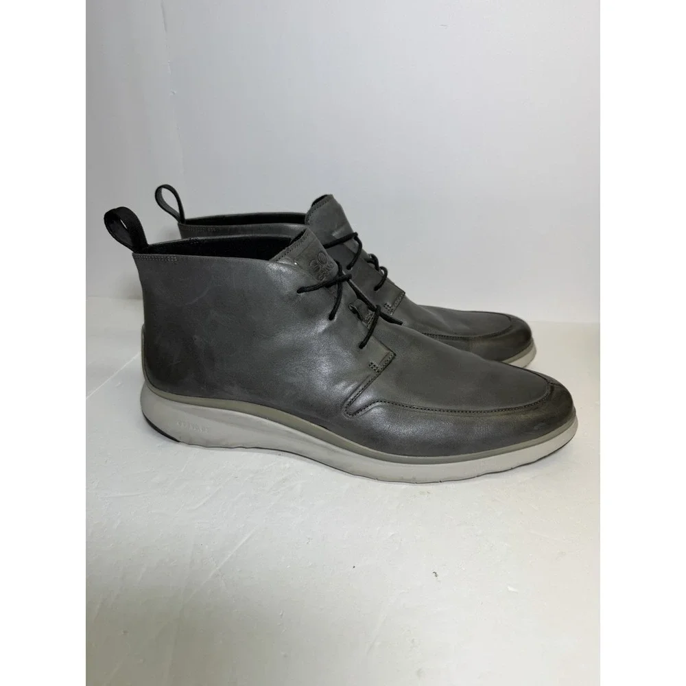COLE HAAN 3.0 Zerogrand Chelsea‎ Gray Waterproof Leather Men's - Size 13M